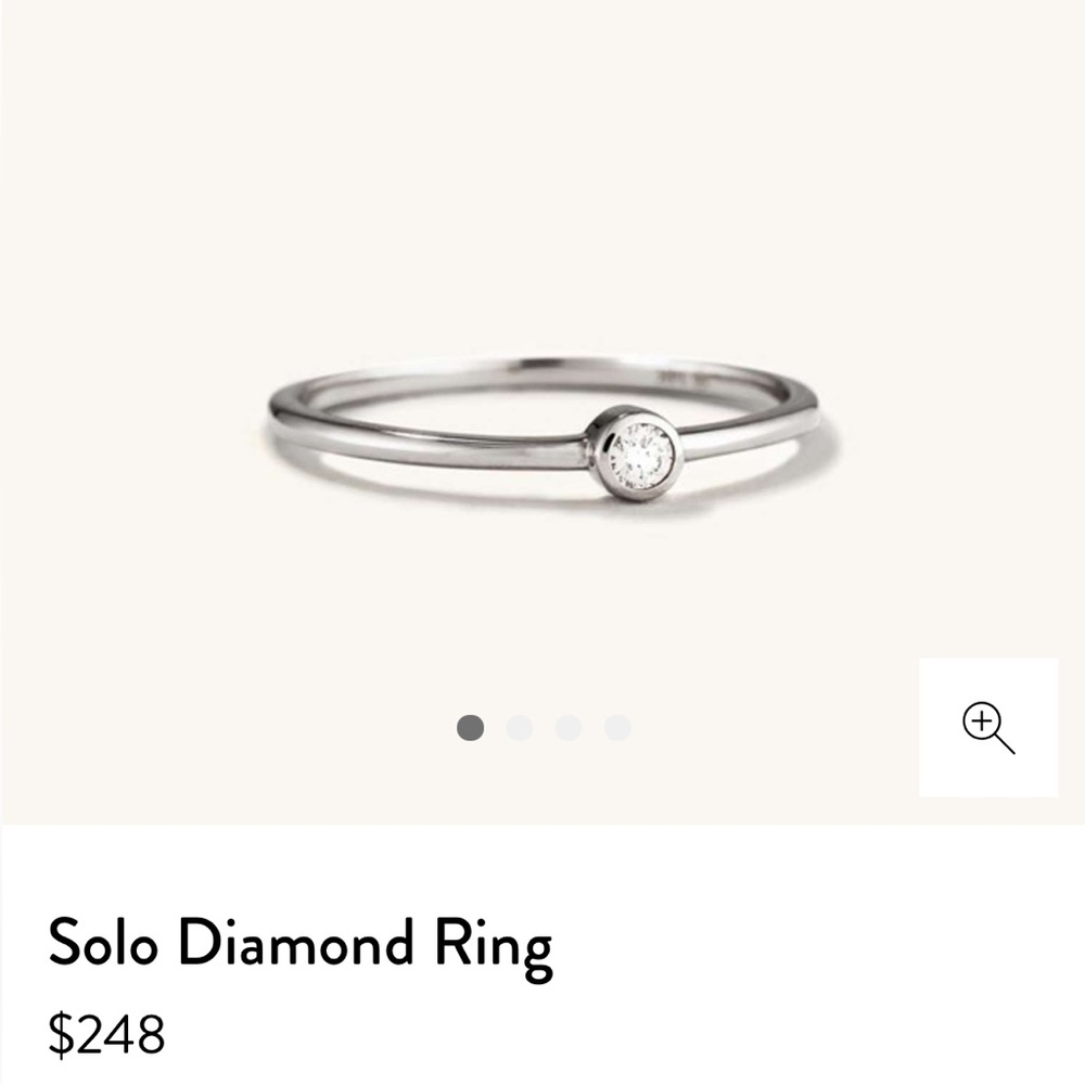 Mejuri Solo Diamond Ring 14k white gold size 6